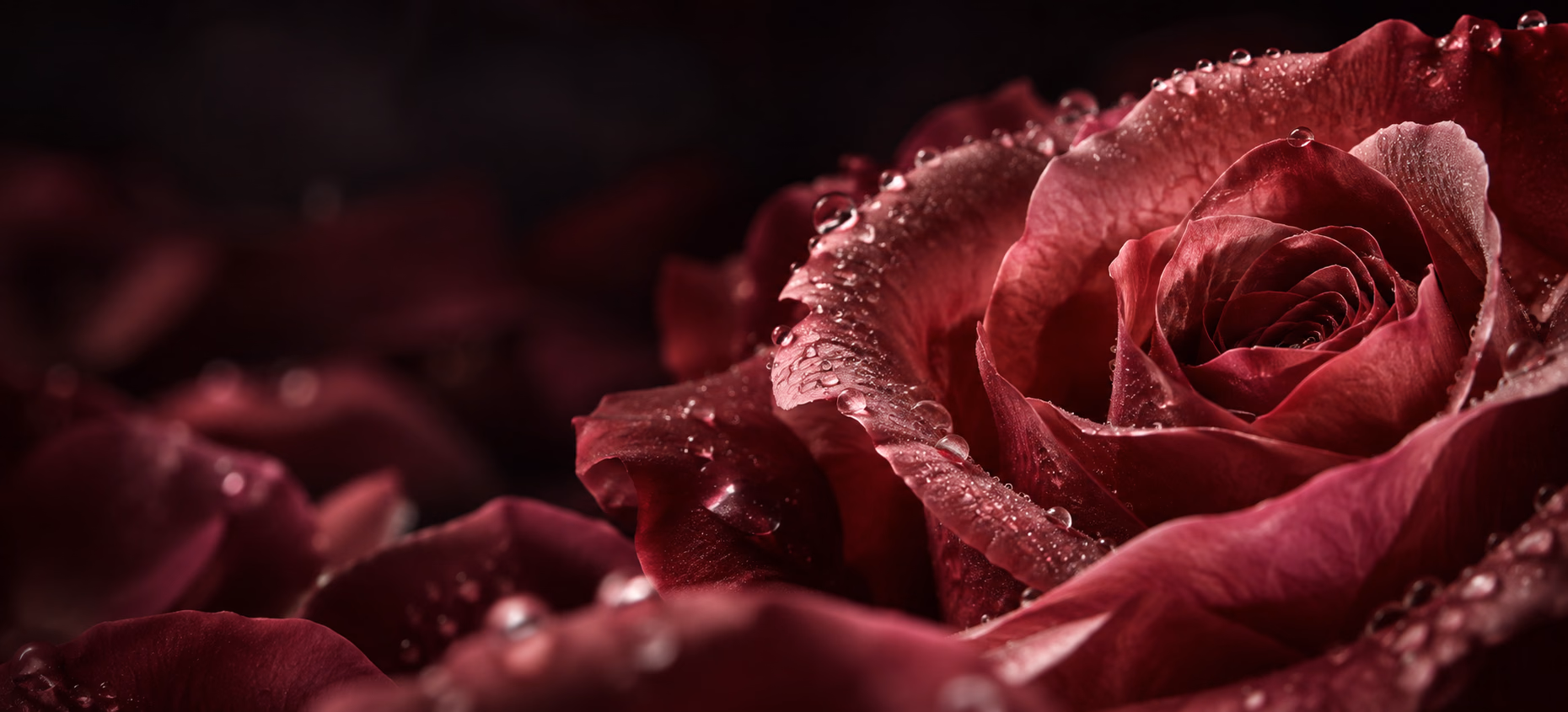 Pétales de rose veloutés